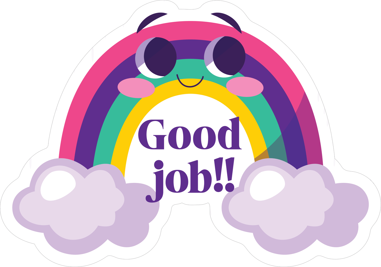 120 Good Job Rainbow Sticker - Image 1