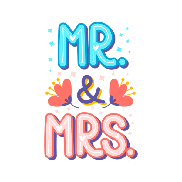 MR & MRS STICKER