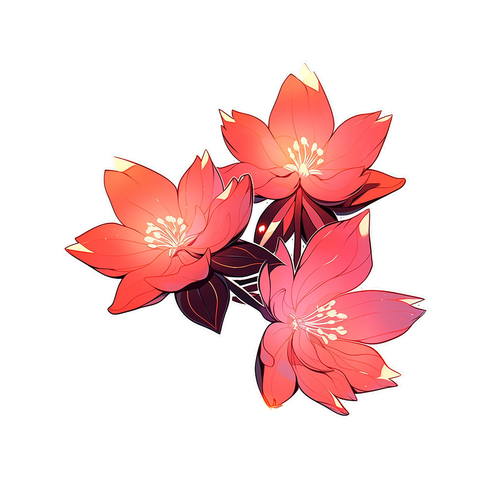 168 PINK FLORAL STICKER - Image 1