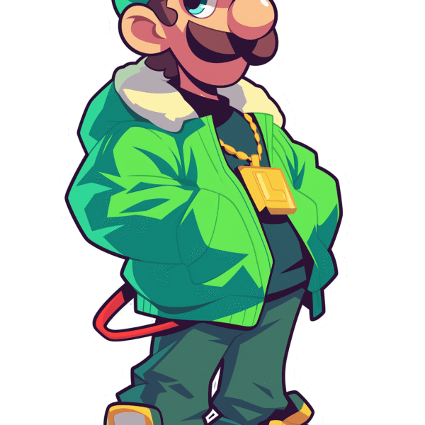 GREEN CARTOON STICKER