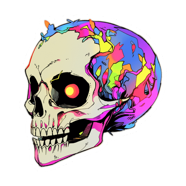 NEON SKULL STICKER