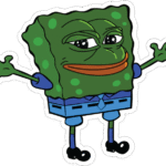 Sad Spongebob Pepe Meme Sticker