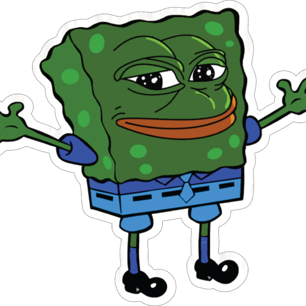 Sad Spongebob Pepe Meme Sticker
