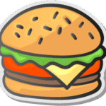Cartoon Burger Sticker