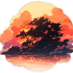 SUNSET ISELAND STICKER