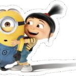 Agnes and Minion Hug Sticker