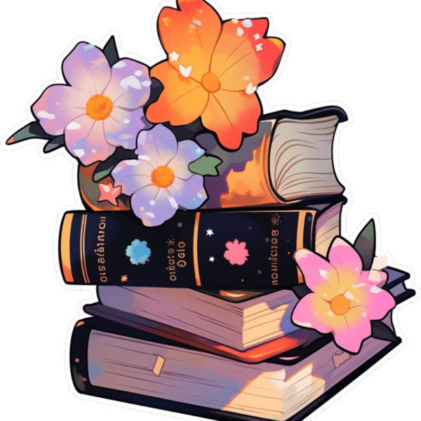 FLOWER & BOOK STICKER