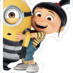 Agnes Hugging Minion Sticker