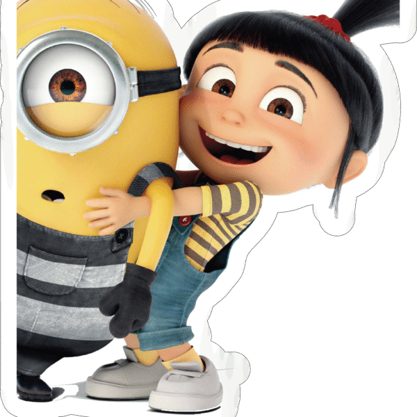Agnes Hugging Minion Sticker