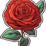 RED ROSE STICKER