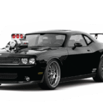 Black Dodge Challenger Supercharger Sticker