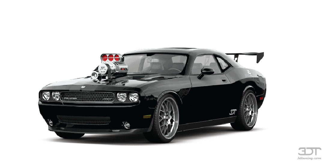 290 Black Dodge Challenger Supercharger Sticker - Image 1