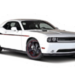 White Dodge Challenger RT Stripes Sticker