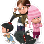 Despicable Me Girls & Gru Dog Sticker