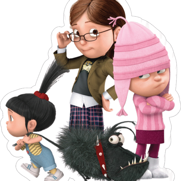 Despicable Me Girls & Gru Dog Sticker