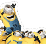 Excited Minions Group Sticker