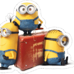 Minions with Suitcase Sticker