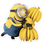 Minion Hugging Bananas Sticker