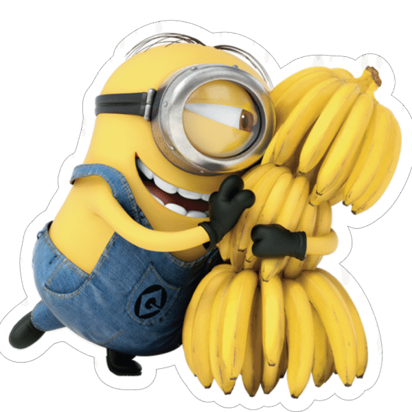 Minion Hugging Bananas Sticker