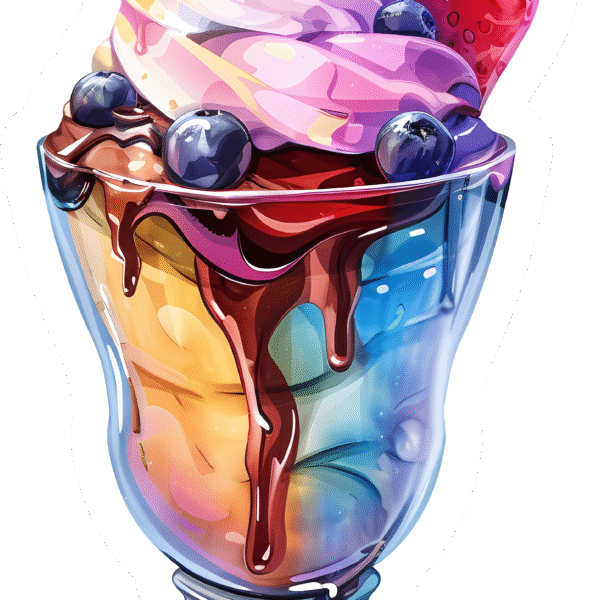 Colorful Sundae Dessert Sticker