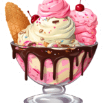 Cartoon Ice Cream Sundae Sticker