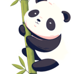 Cute Panda Climbing Bamboo Sticker