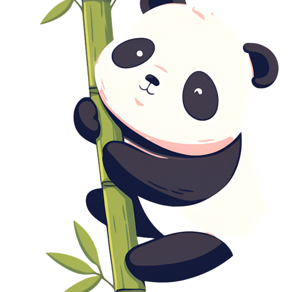 Cute Panda Climbing Bamboo Sticker