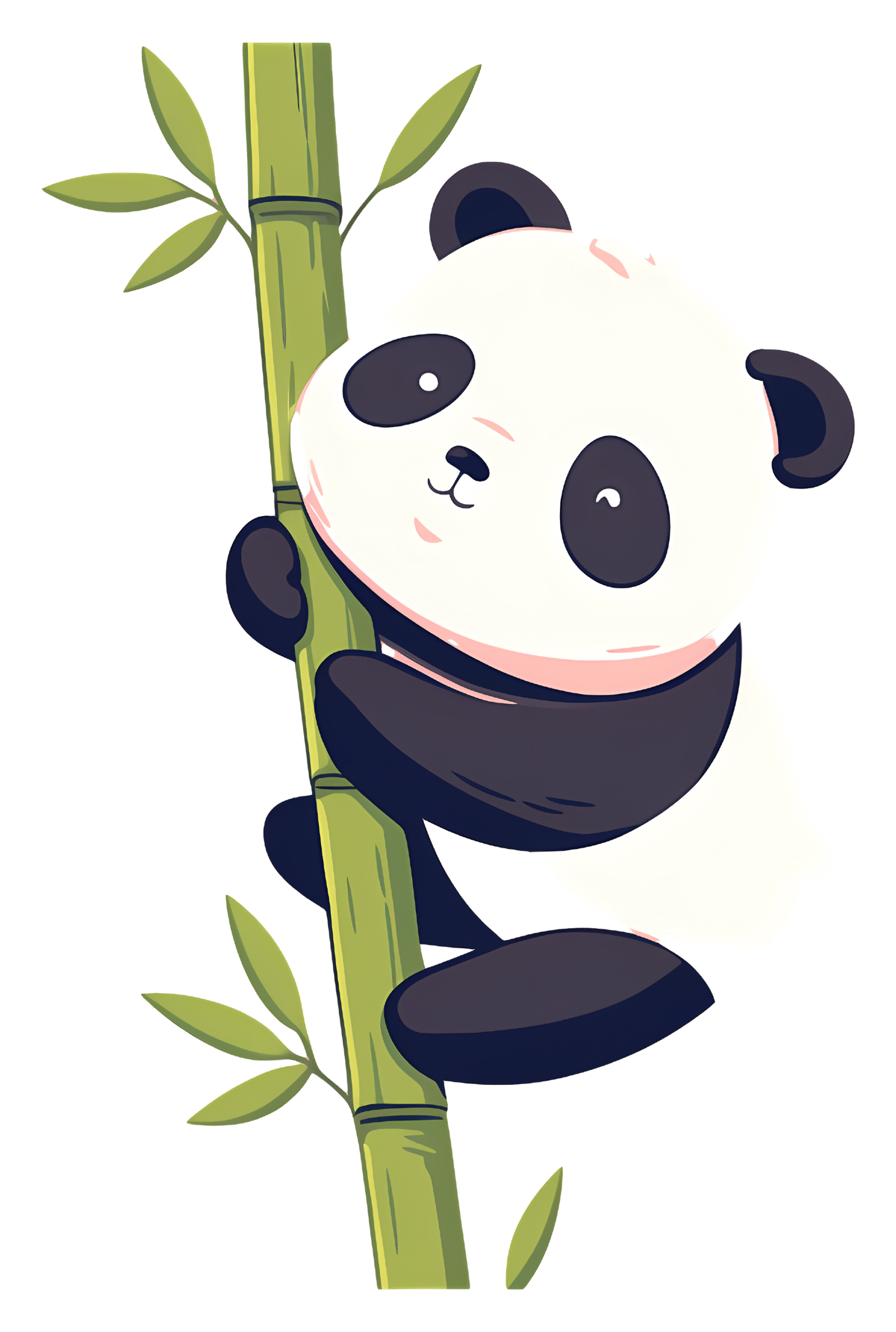 420 Cute Panda Climbing Bamboo Sticker - Image 1