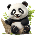 Cute Panda on Tree Branch Sticker