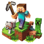 Minecraft Steve with Animals Sticker