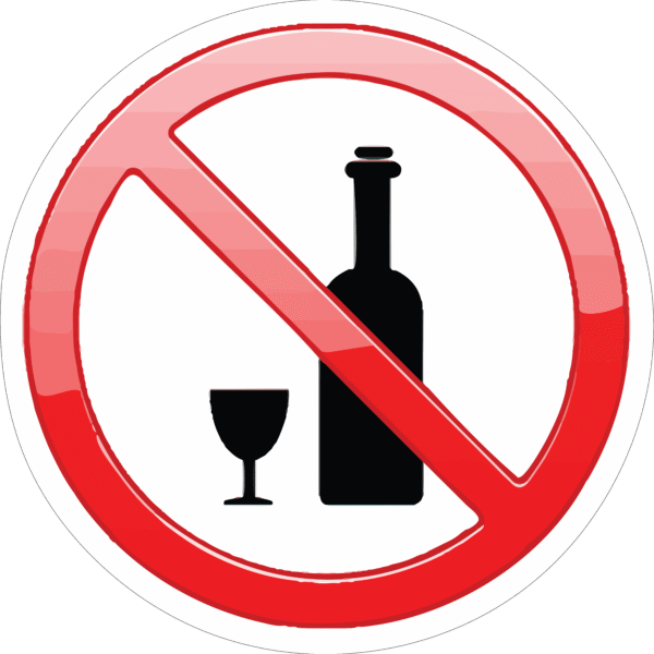 NO ALCOHOL STICKER