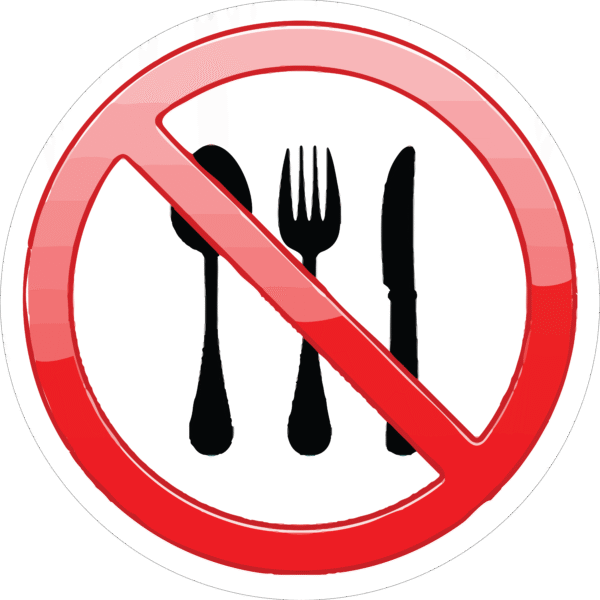 NO EATING STICKER