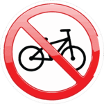 NO BICYCLE RIDE STICKER