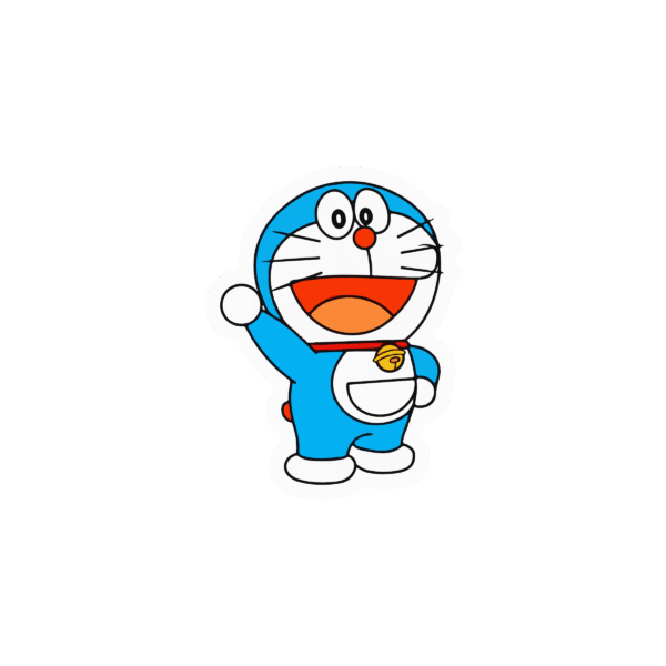 Doraemon Waving Sticker