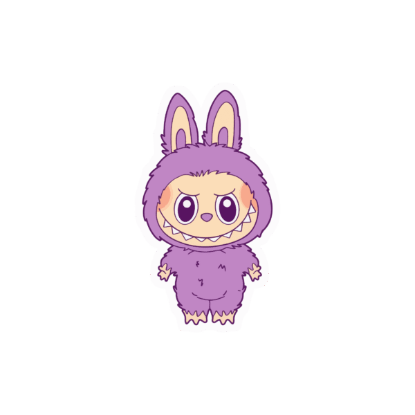 Cute Purple Monster Bunny Sticker