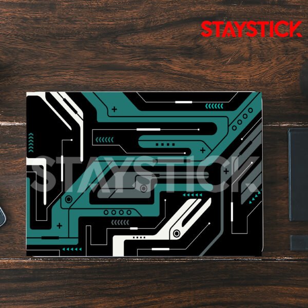 BLACK AND GREEN GRAPHICAL LAPTOP STICKER