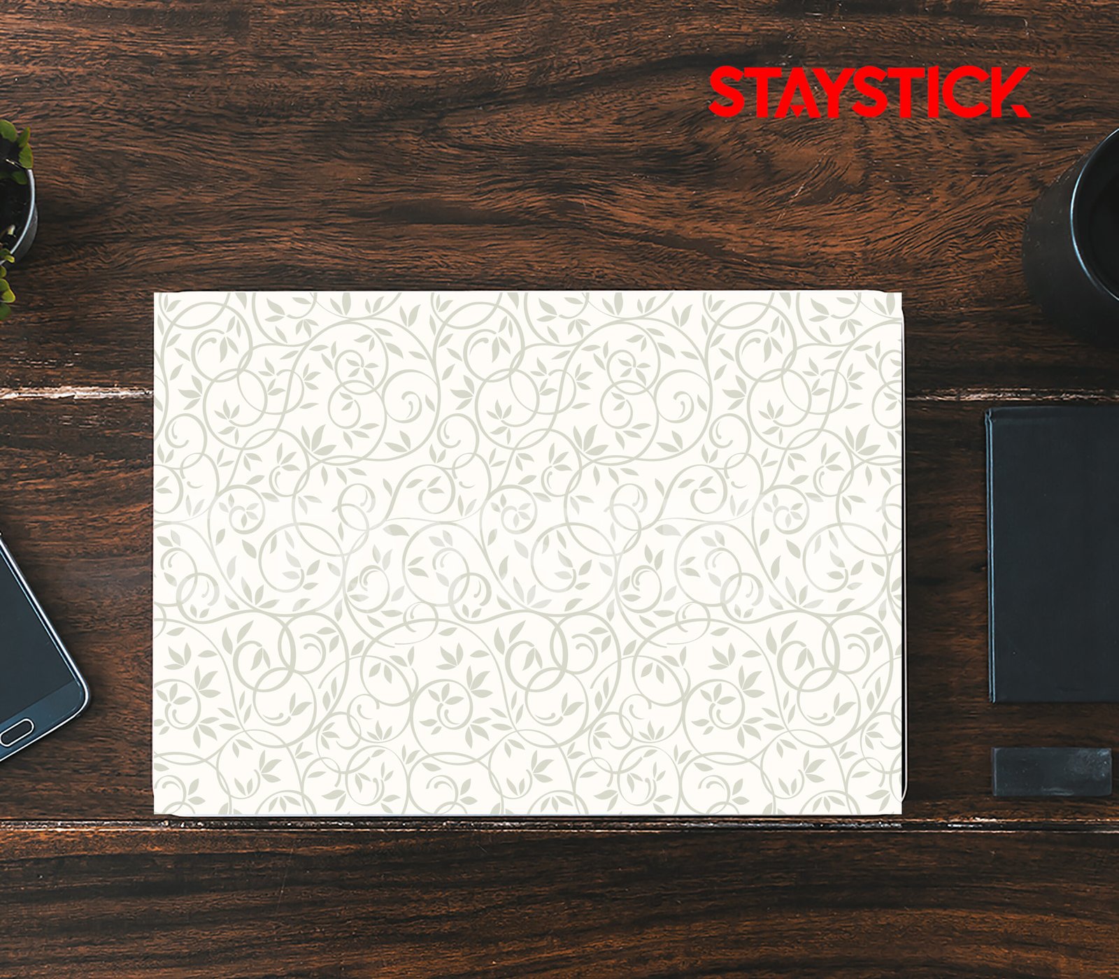 01(114) WHITE GRAPHICAL LAPTOP STICKER - Image 1