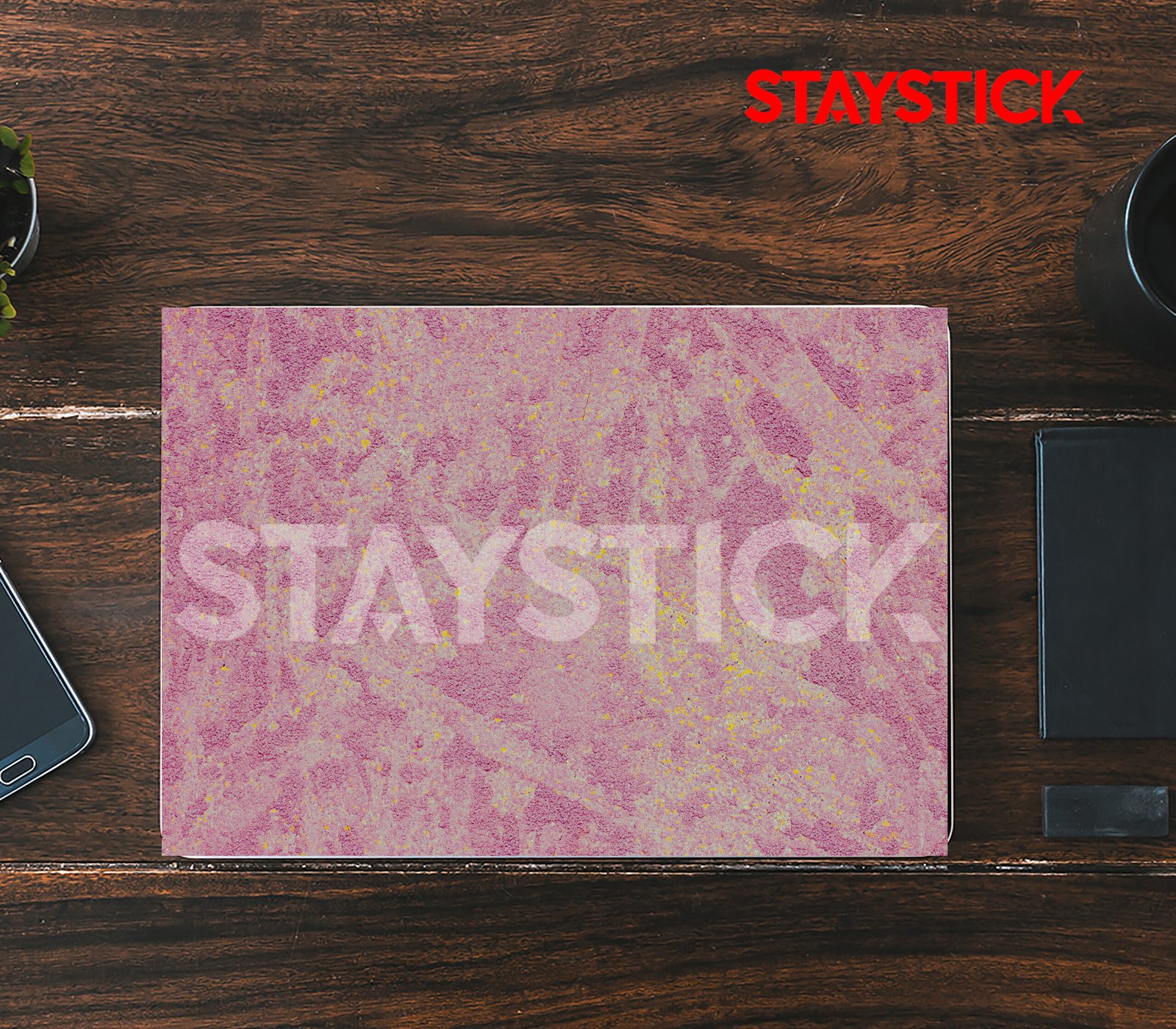 01(85) PINK SHADE DESIGNED LAPTOP STICKER - Image 1