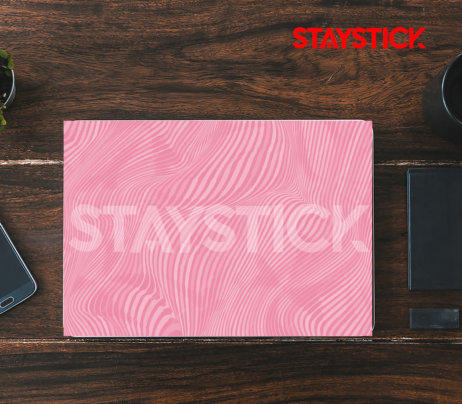 01(95) PINK COLOR DESIGNED LAPTOP STICKER - Image 1