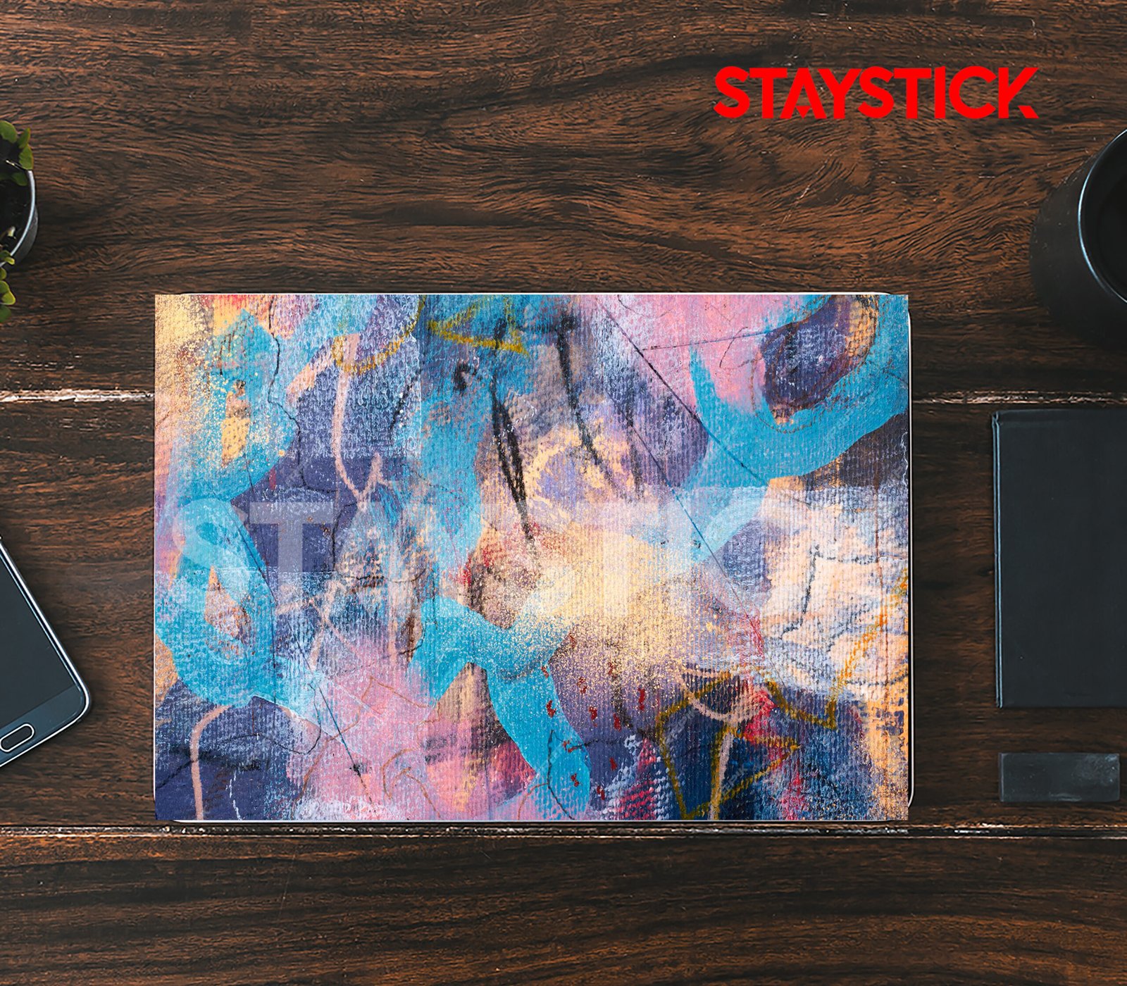 01(96) PURPLE AND PINK GRAPHICAL DESIGNED LAPTOP STICKER - Image 1