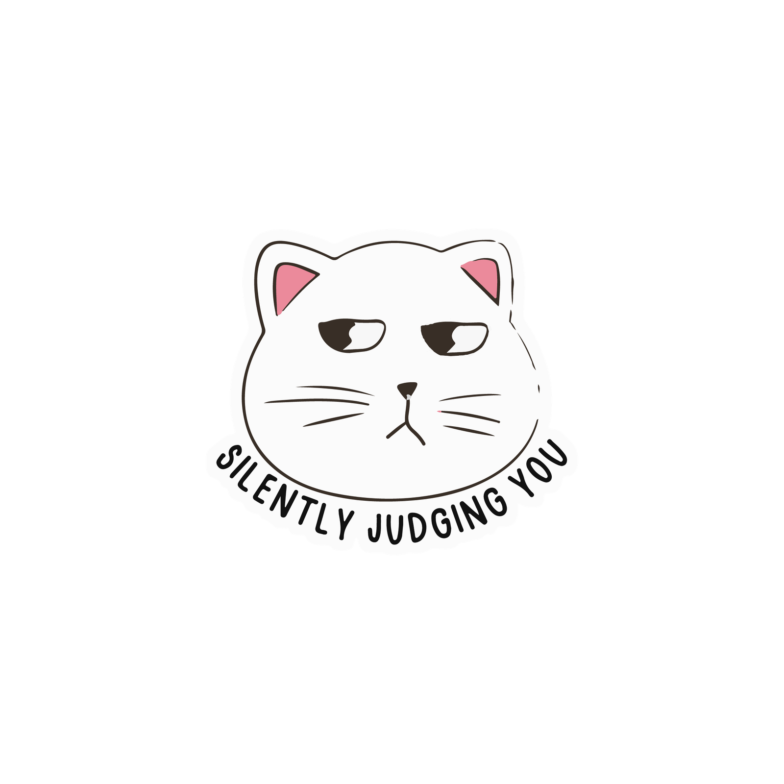 100-200 stickers -39 CAT FACE STICKER - Image 1