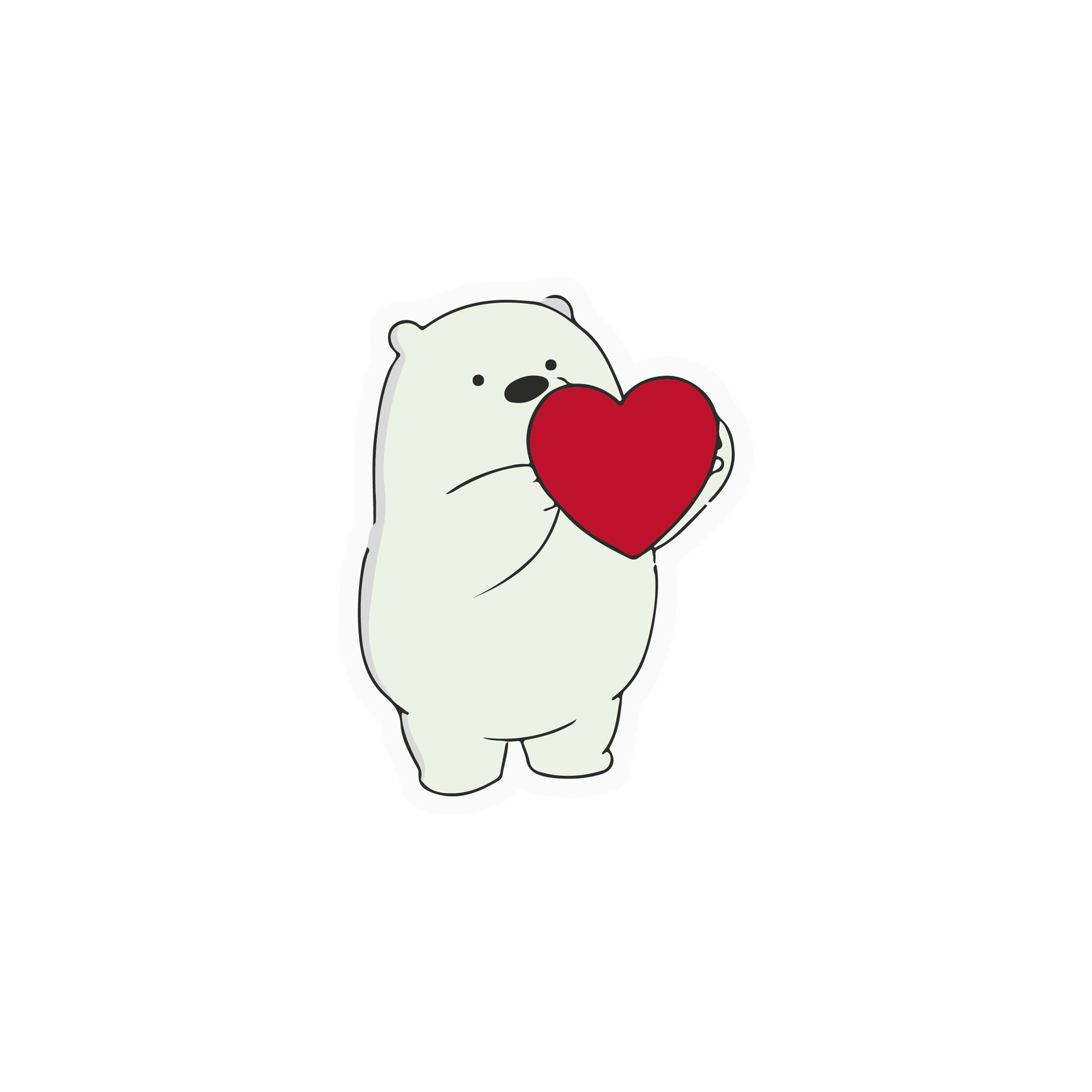 100-200 stickers -43 PANDA HEART STICKER - Image 1