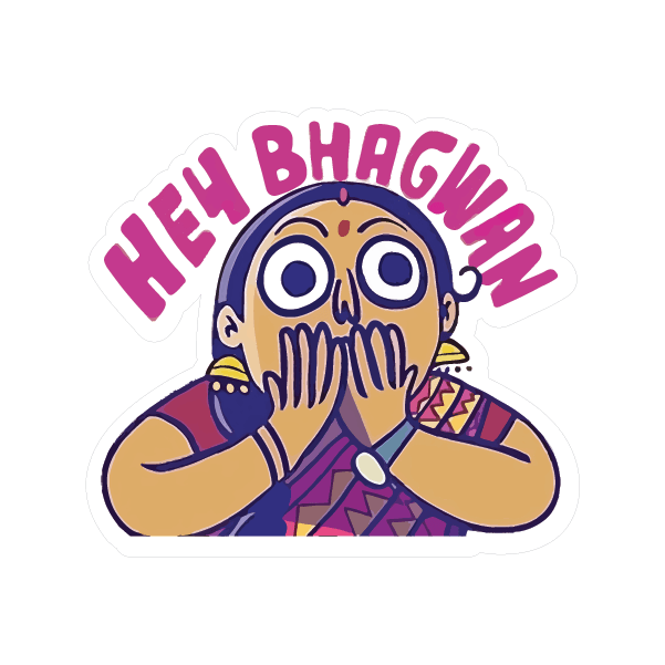 109 HEY BHAGWAN FUNNY STICKER - Image 1