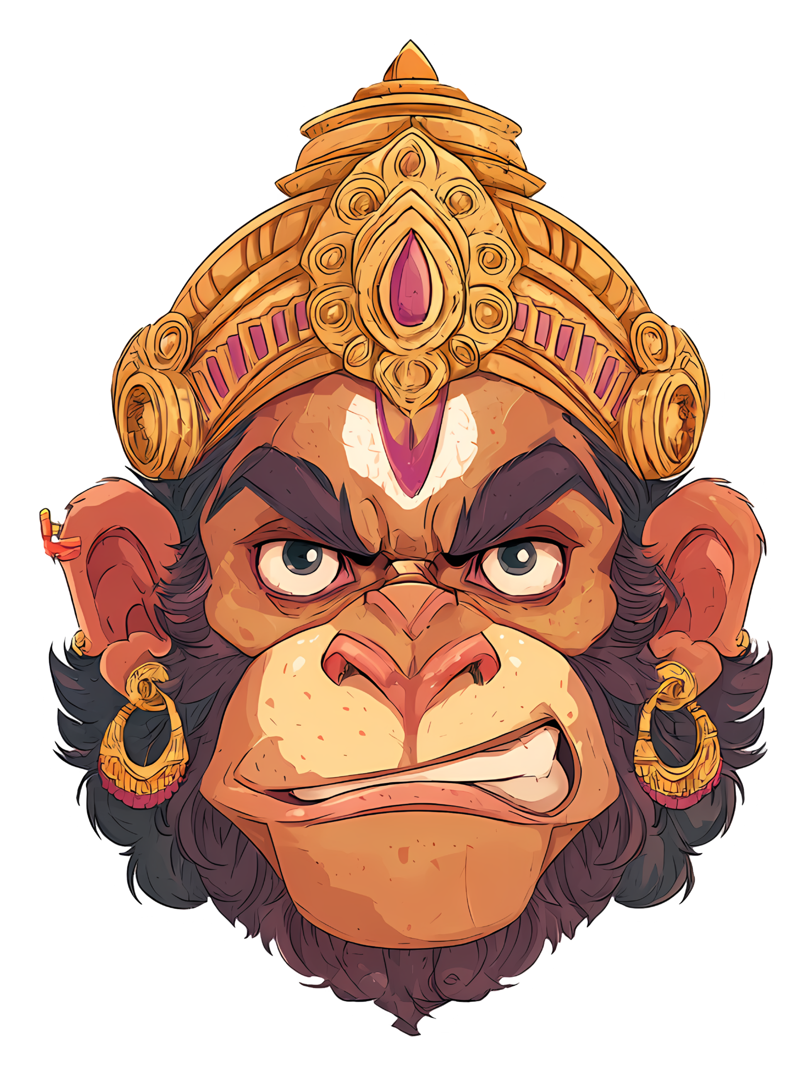 Hanuman Face Sticker - Image 1