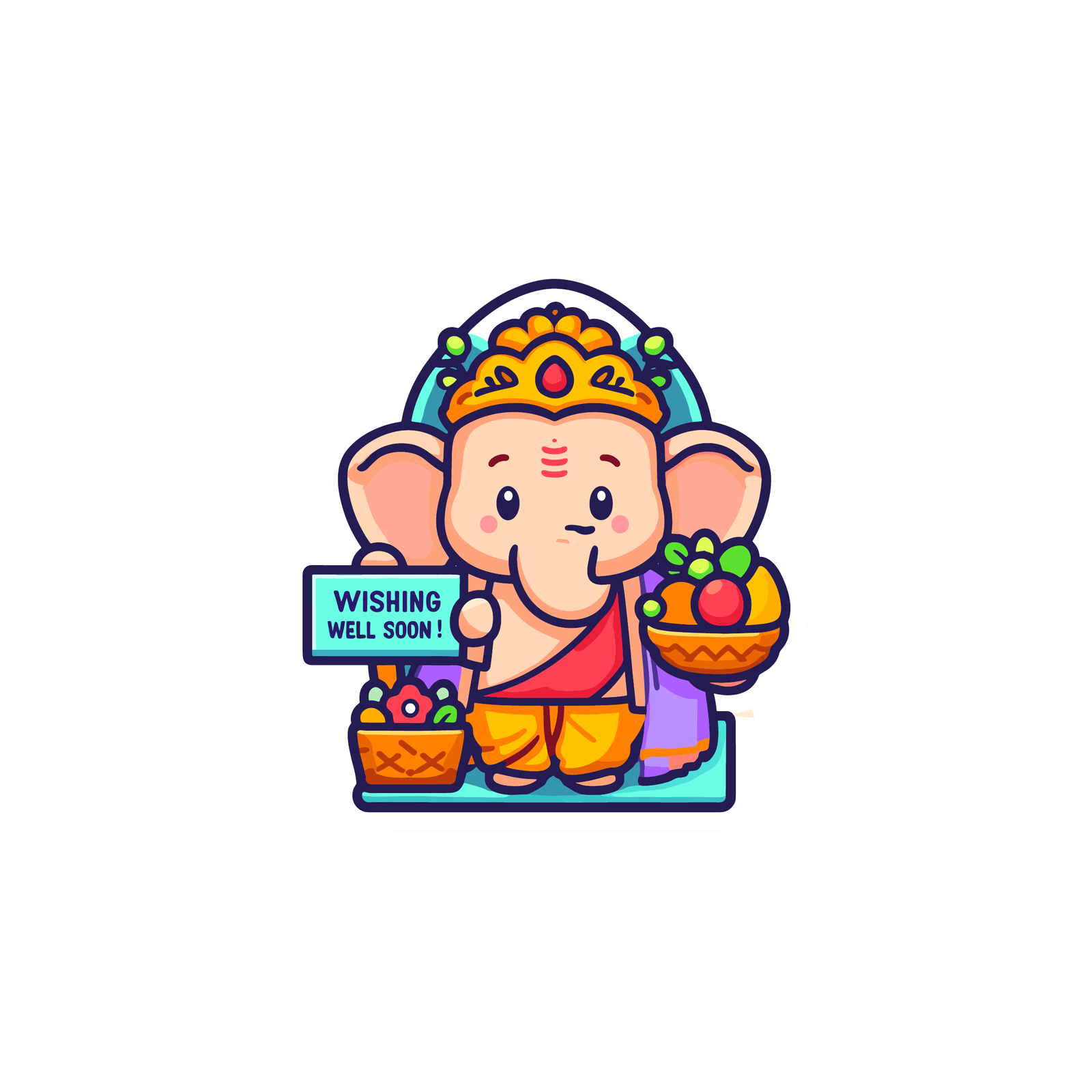 500-600-52 Baby Ganesh Sticker - Image 1
