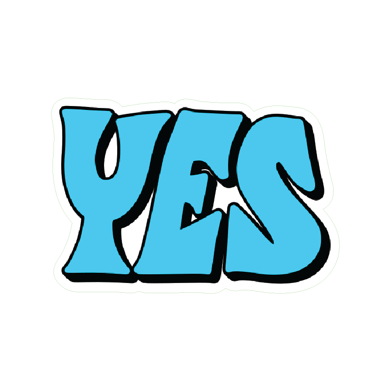 9 YES STICKER - Image 1