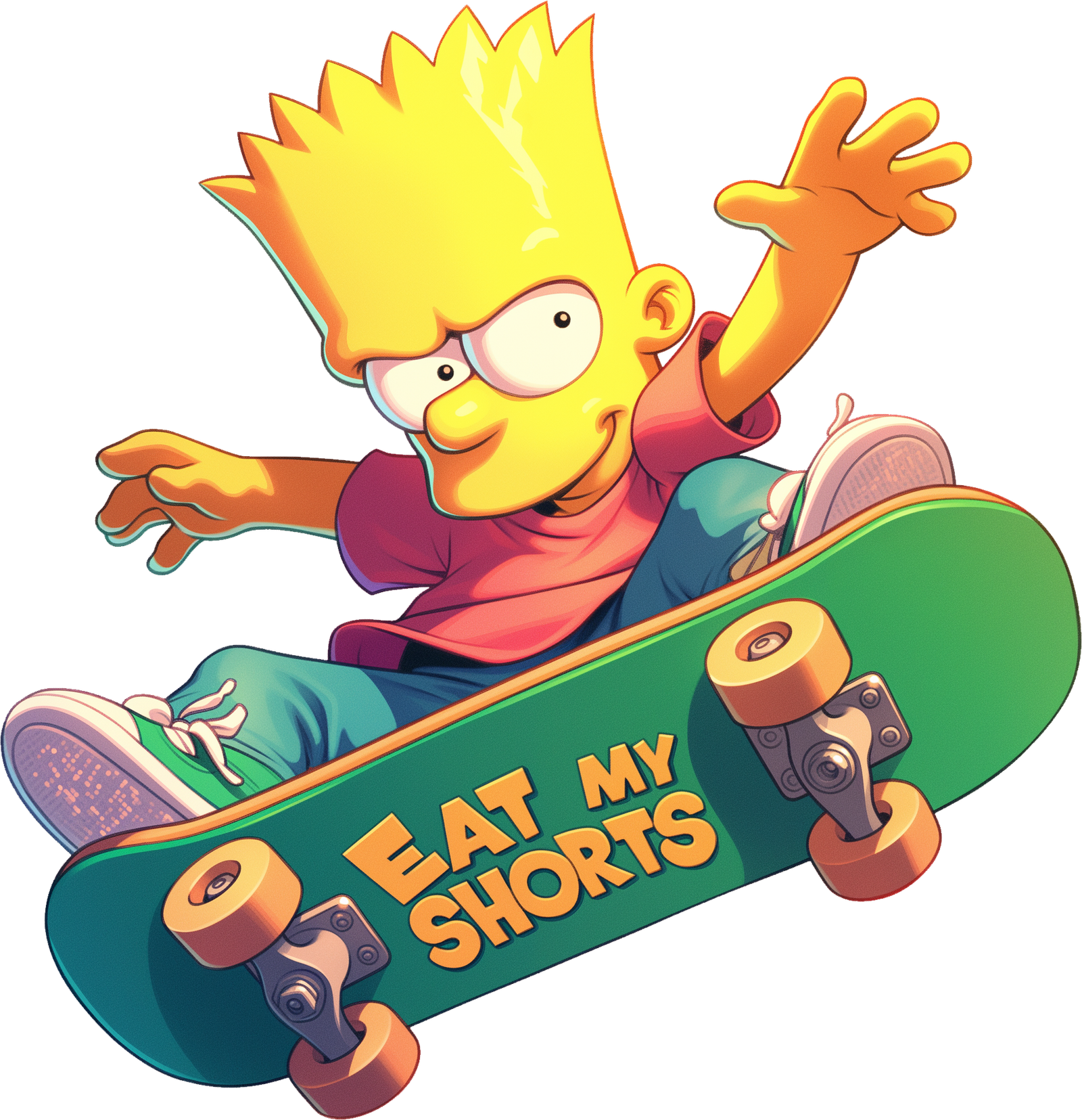 bart-simpson-skateboard-sticker cartoon sticker - Image 1